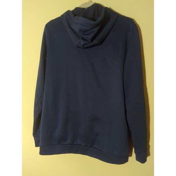 Mens Nike Dri Fit Navy Blue Hooded Sweatshirt Size Medium Multi Color Swoosh - Picture 3 of 5